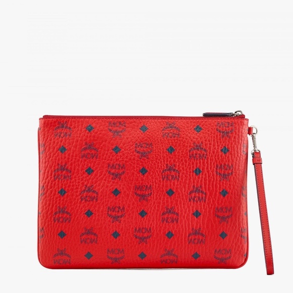 🎁 MCM Visetos Coated Canvas Pouch - Picture 3 of 16